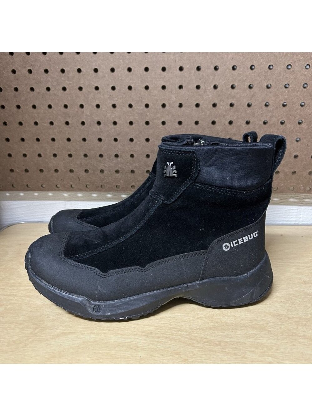 Icebug Metro 2 BUGrip Black Suede Boots Size 7 Women’s Zip Winter
